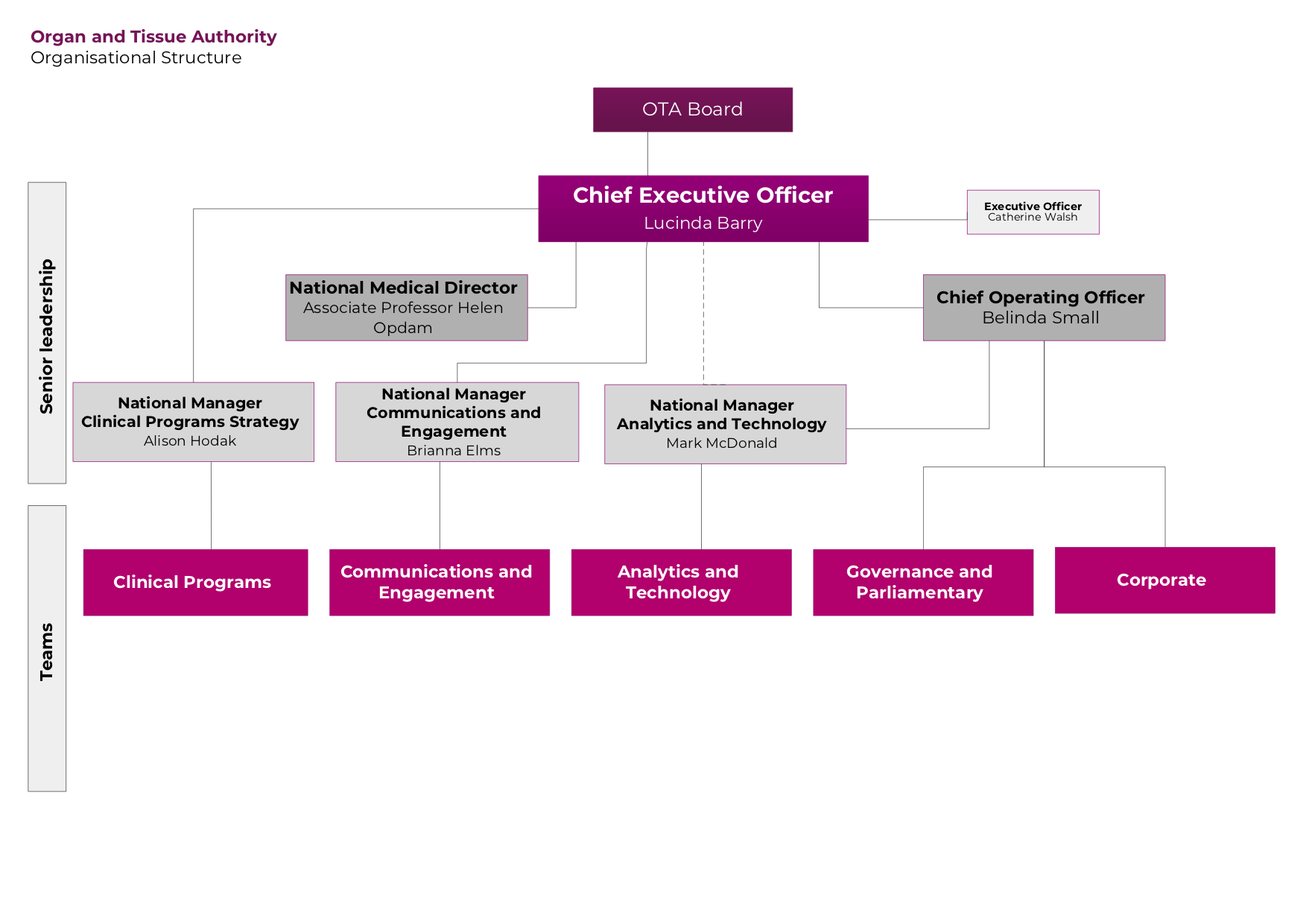 OTA organisational chart