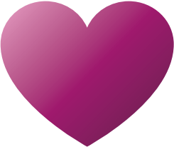 Dark magenta coloured heart