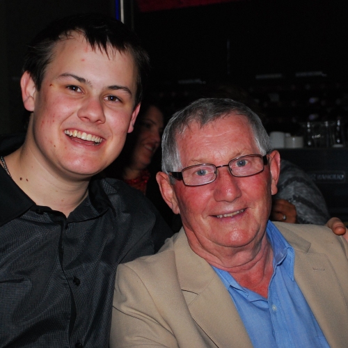 photo of heart recipient Aaron and his grandfather