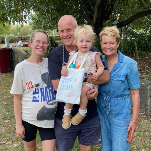 Katie Clemmens who became a donor, image with daughter and husband Rob