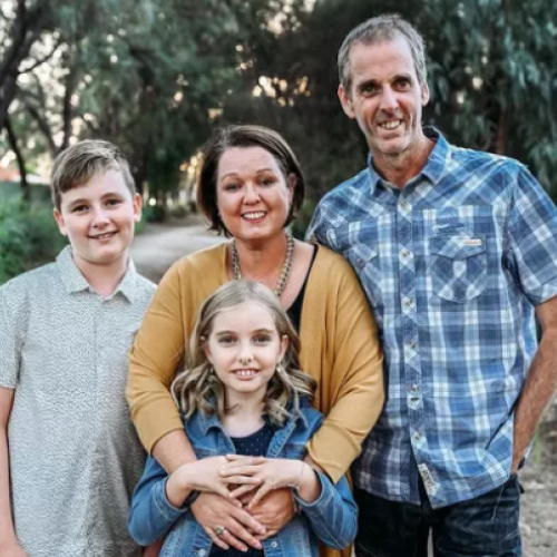 Laura, a donor and her family