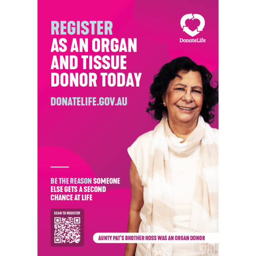 DonateLife Week poster website Aunty Pat