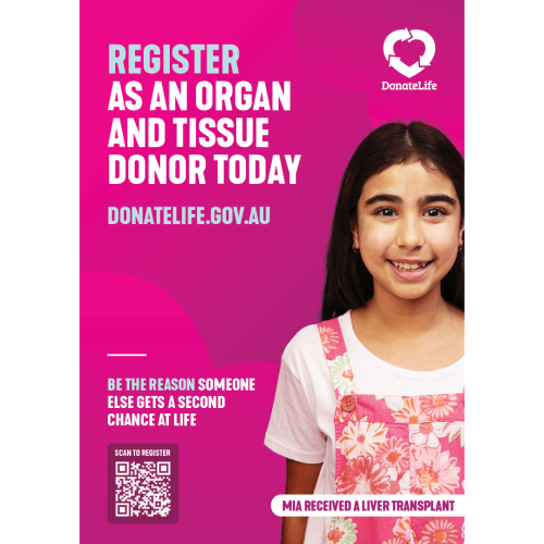 DonateLife Week poster website Mia