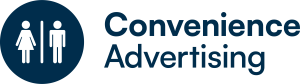 Convenience Advertising logo featuring a dark blue circular icon with two simplified human figures separated by a vertical line, alongside the text ‘Convenience Advertising’.